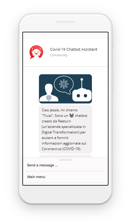 Si chiama "Trust" il COVID-19 Chatbot Assistant che ti aggiorna sull'emergenza Coronavirus